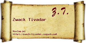 Zwack Tivadar névjegykártya